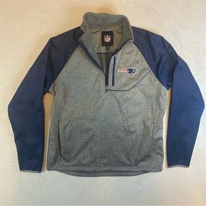Patriots NFL 1/4 Zip Pullover Soft Shell Jacket Gray Navy Blue Men's L G-III